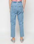 MKY Clothing Elastic Waist Boyfriend Jeans
