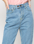 MKY Clothing Elastic Waist Boyfriend Jeans