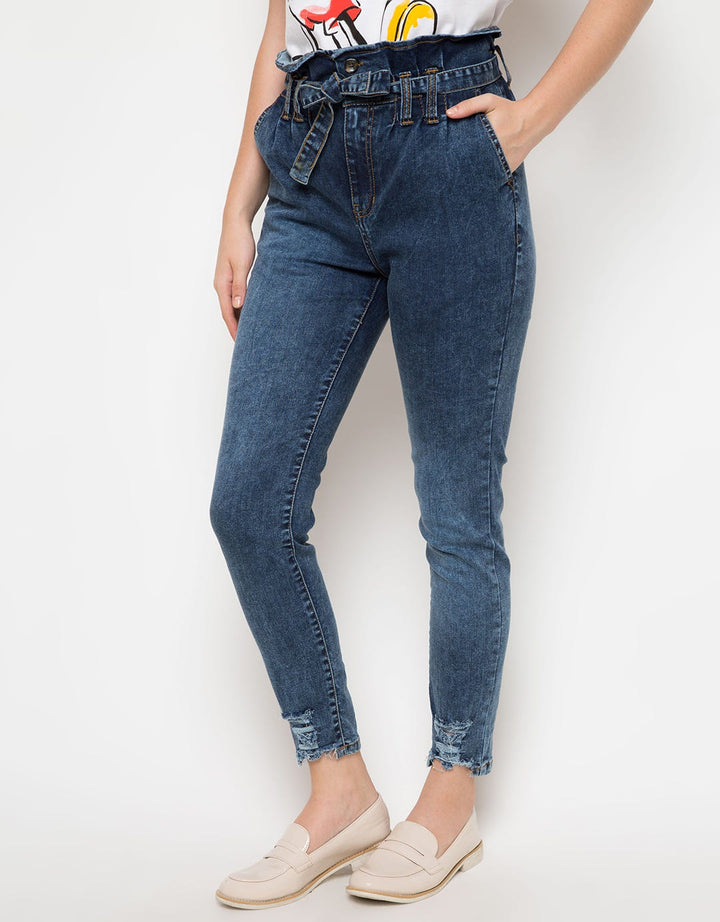 DENIM LONG PANTS HIGH