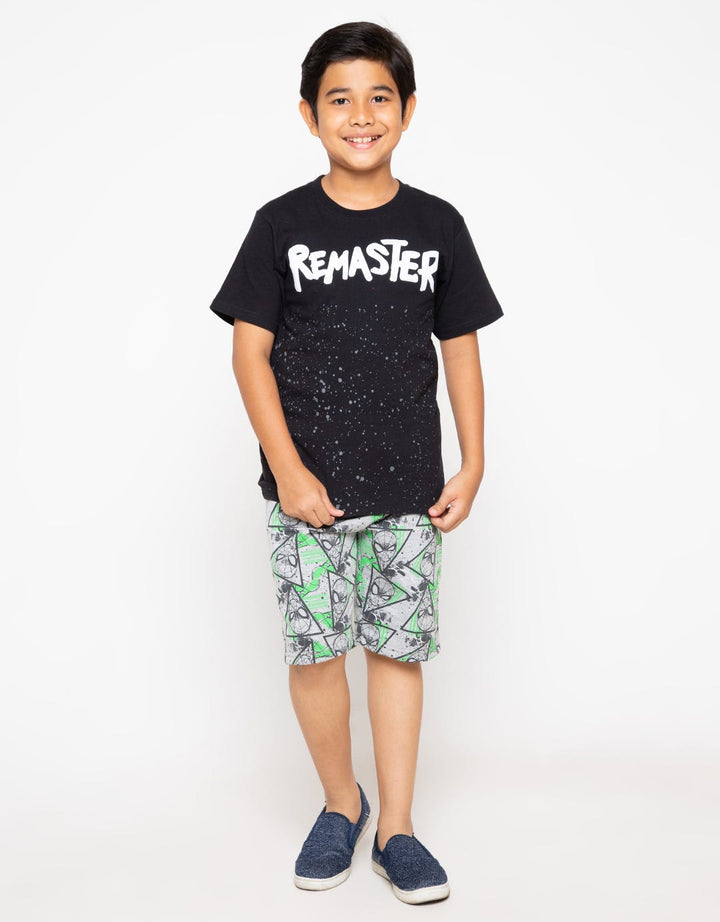 Marvel Knit Spiderman Print Face Neon Boys Shorts