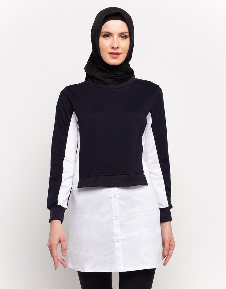 Annisa Long Knit Top Plain Combination