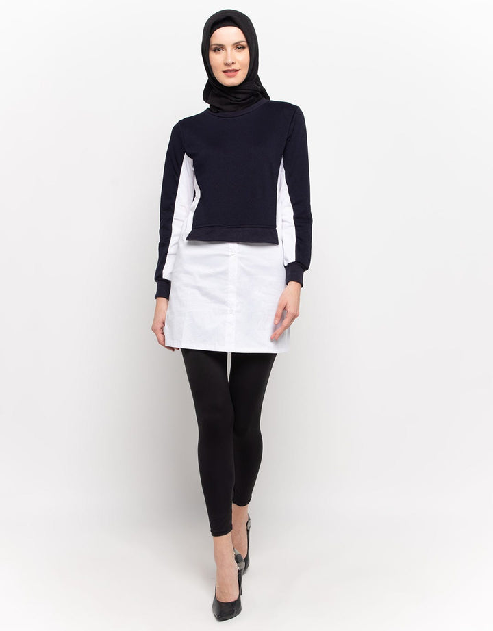 Annisa Long Knit Top Plain Combination