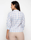 Minimal Candy Check Blouse
