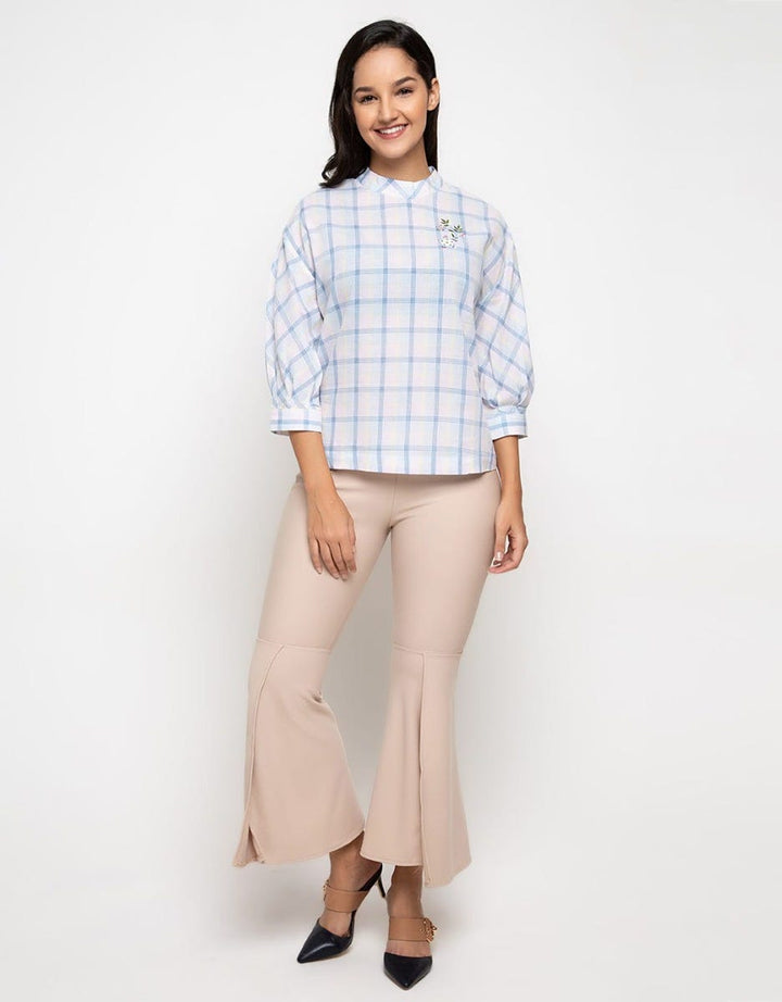 Minimal Candy Check Blouse