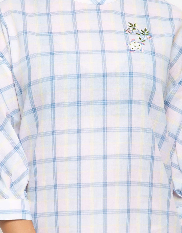 Minimal Candy Check Blouse