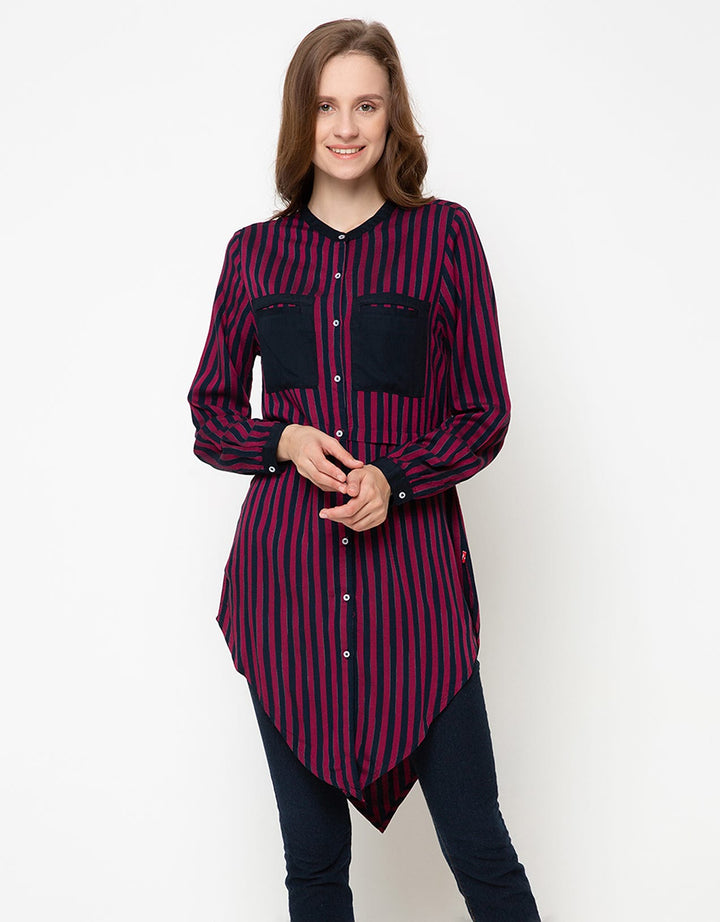 Cardinal Girl Blouse Stripes Bun