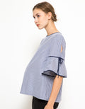 Copas Women's Mini Gingham Pattern Maternity Blouse