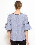 Copas Women's Mini Gingham Pattern Maternity Blouse