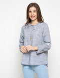 COR BLU TOP WVN IKAT