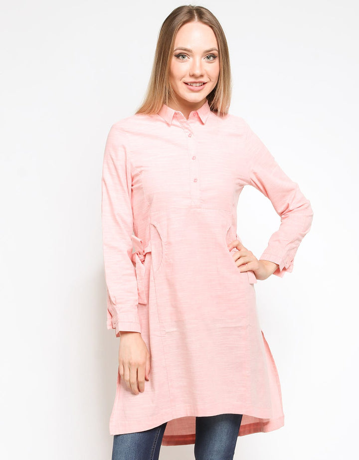 Cardinal Girl Tunic Side Ribbon Detail
