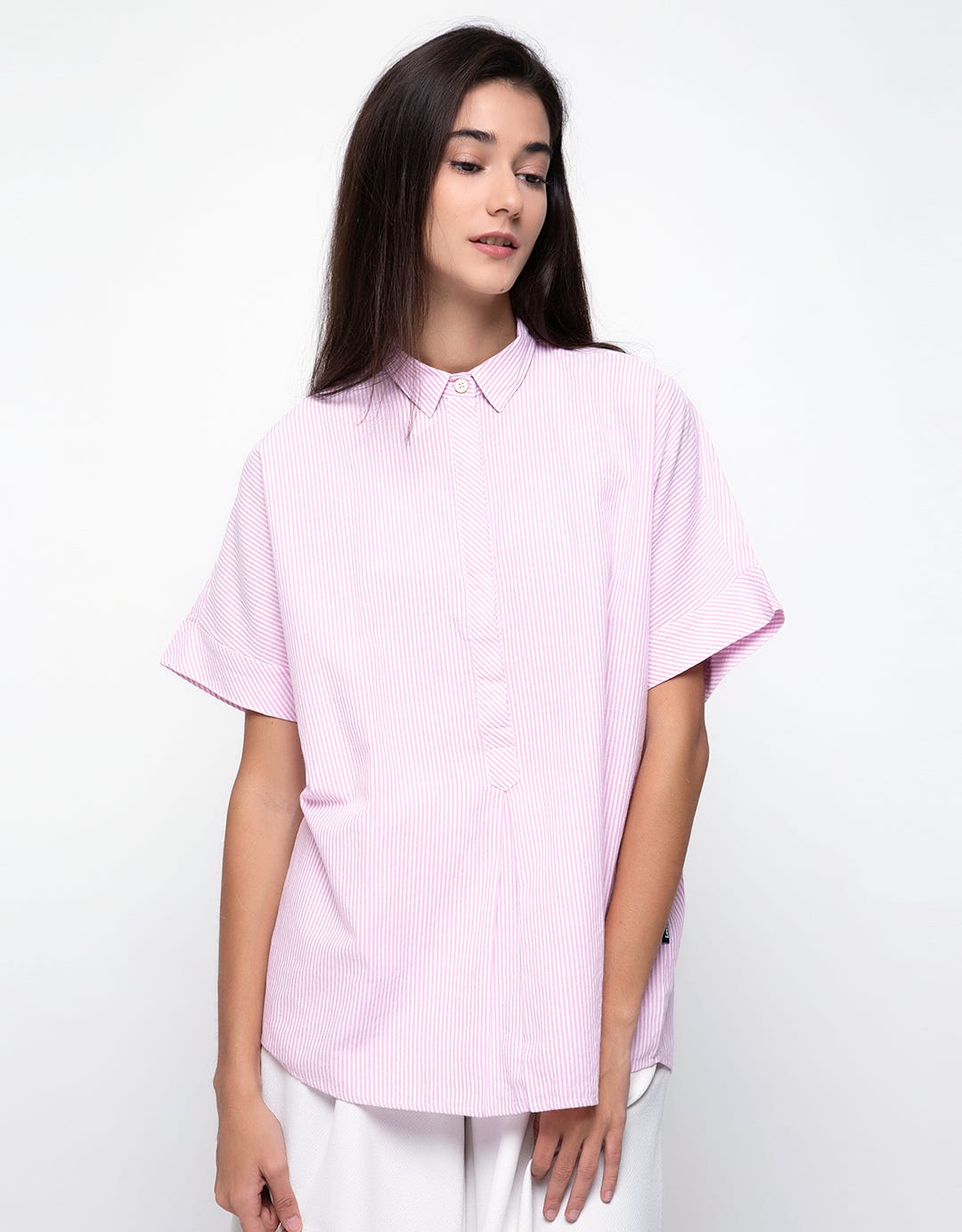 Lois Girl Blus Lengan Pendek Print Stripes