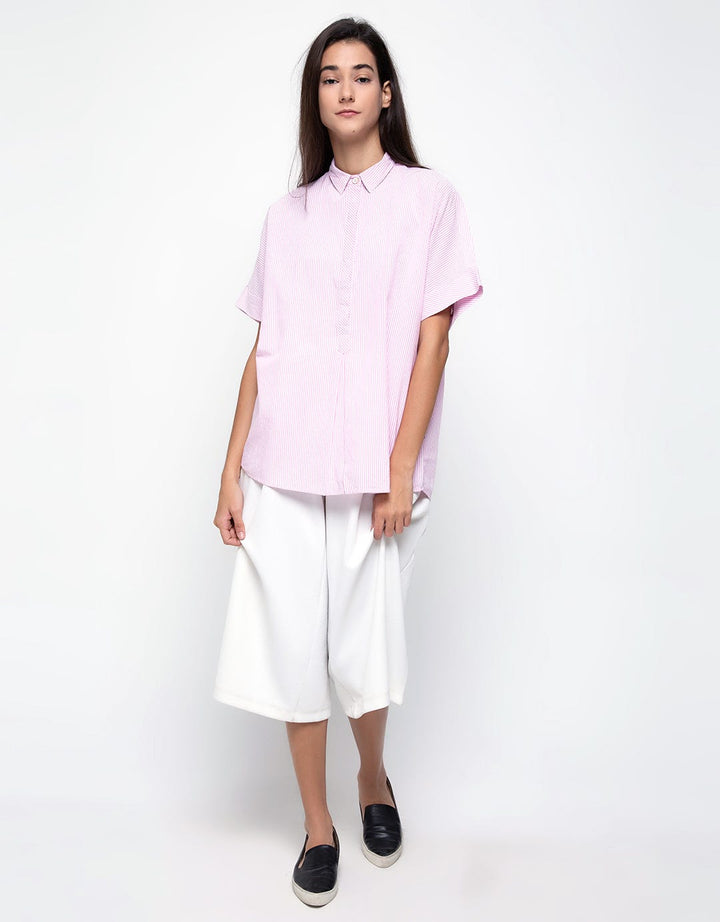 Lois Girl Blus Lengan Pendek Print Stripes