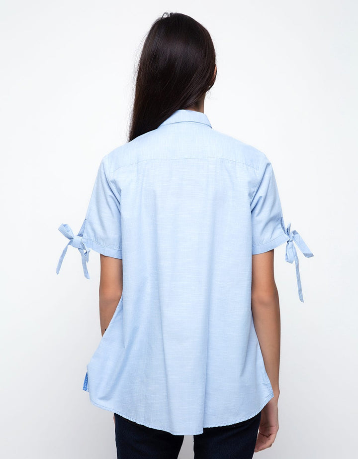 Lois Girl Blus Lengan Pendek Detail Pita