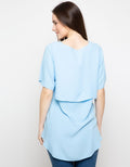 Lois Girl Blus Lengan Pendek Aksen Layered