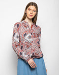 TRISET Blus Lengan Panjang Print Etnik