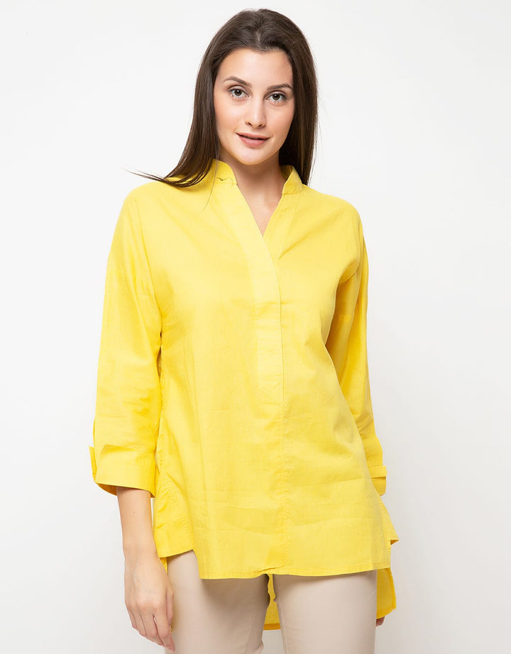 Novo Blouse Oblong V-Neck Lengan Panjang