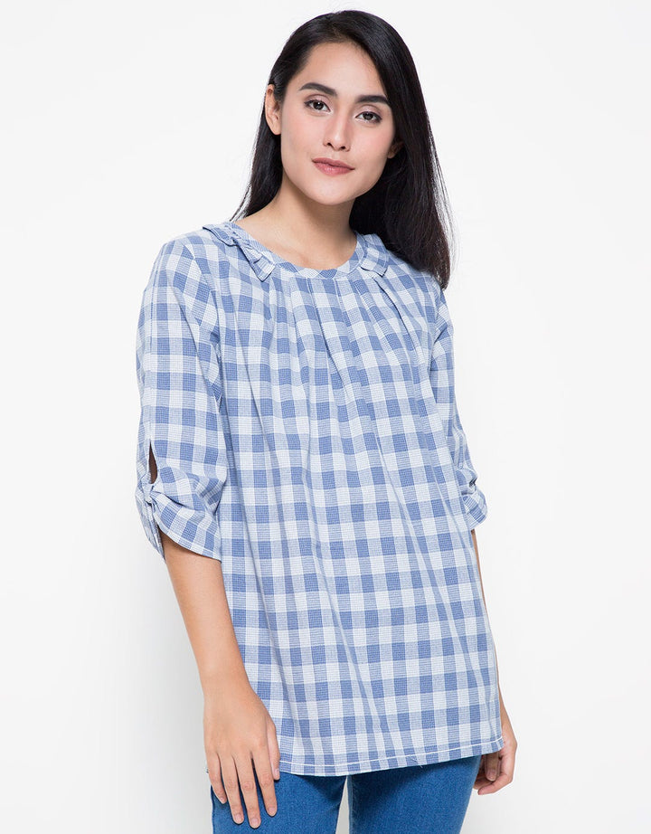 Point One Girl Amanda Plaid Blouse Wanita