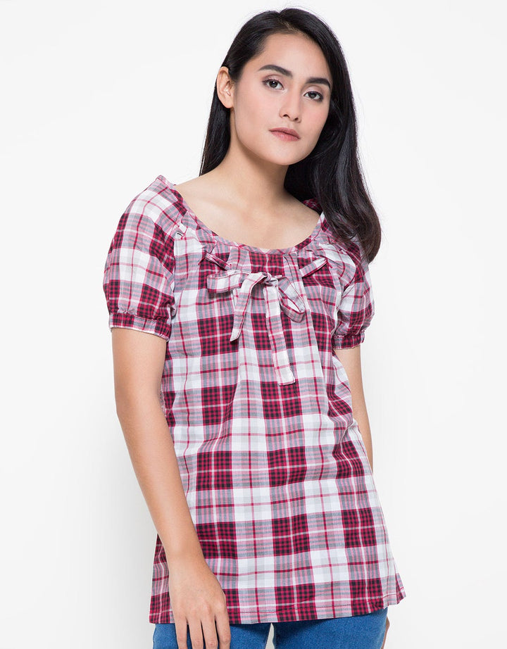 Point One Girl Liliana Plaid Blouse Wanita
