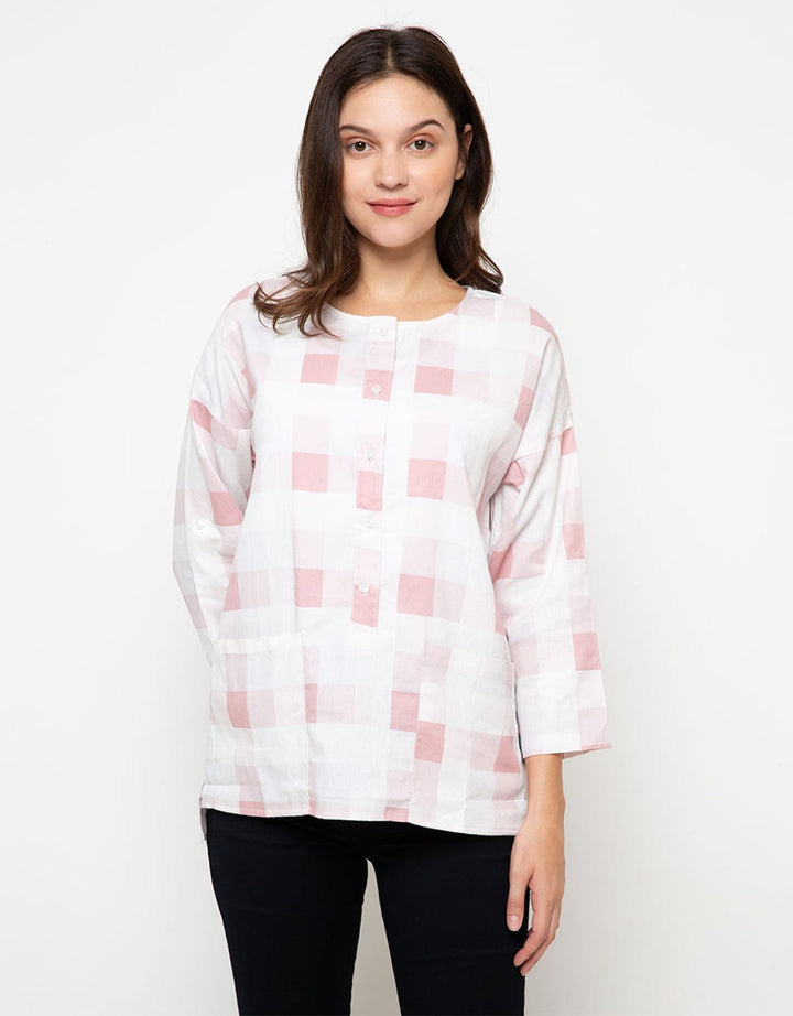 Point One Janeth Plaid Blouse