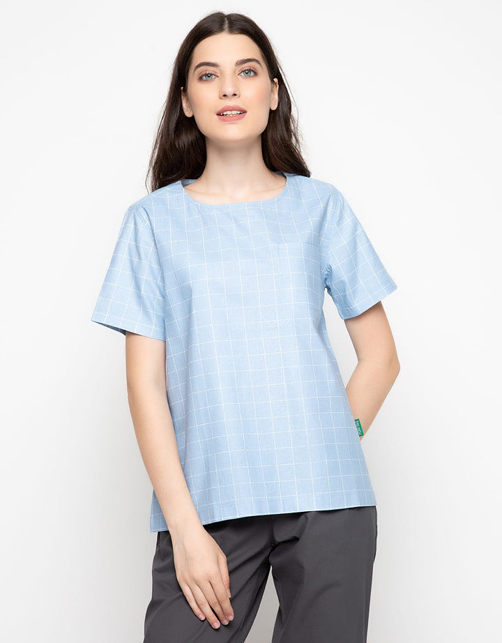 Point One Silvi Square Print Blouse