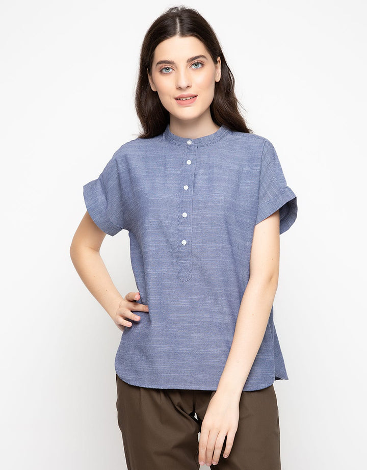 Point One Stefanie Chambray Blouse