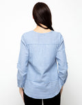 BLOUSE STP W CONTRAST