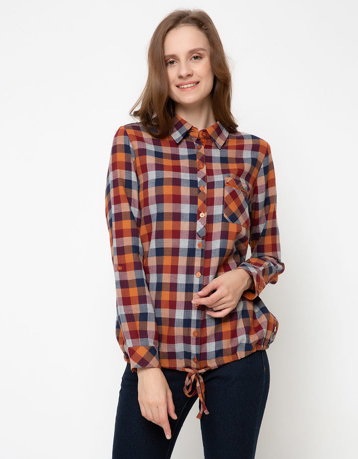 TRISET Blus Lengan Panjang Print Checkers