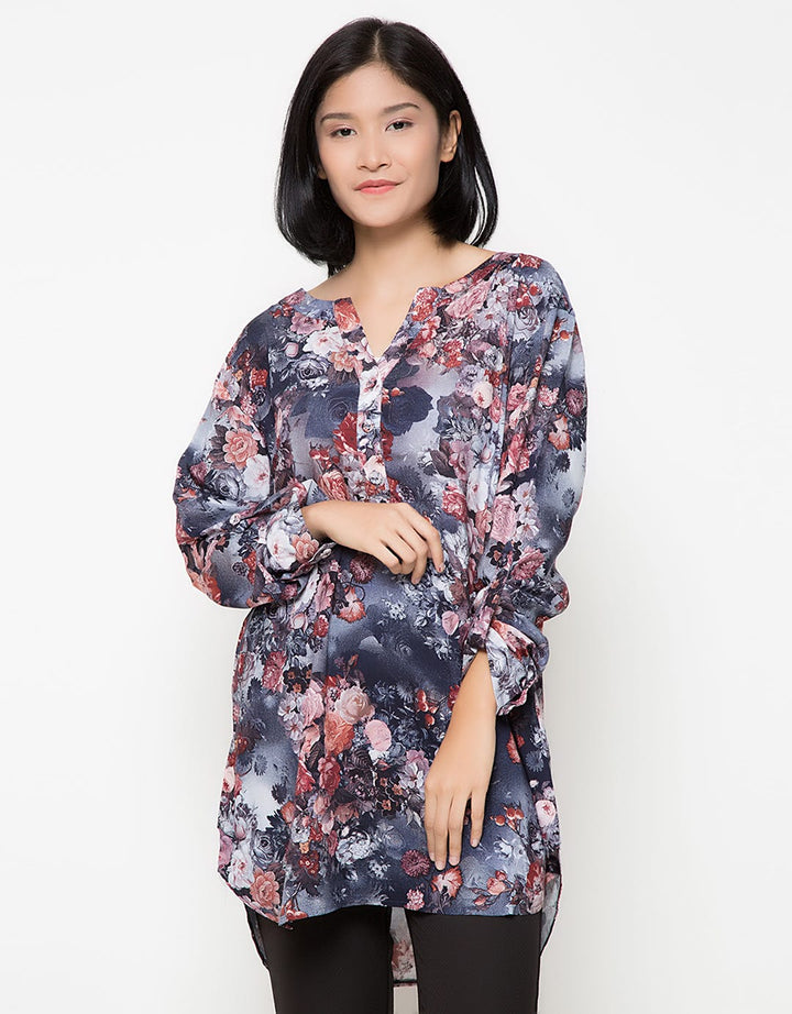 Novo Blus Oblong Kembang