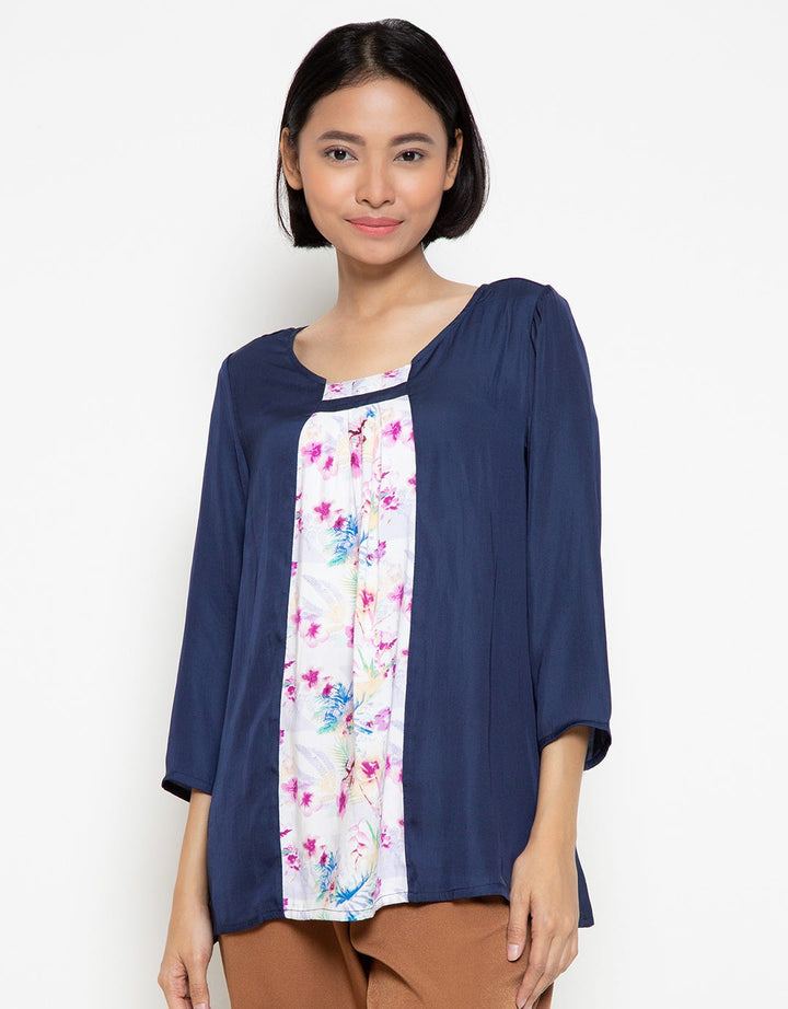 Bodytalk Blouse Motif Polos Geonavy Shirt