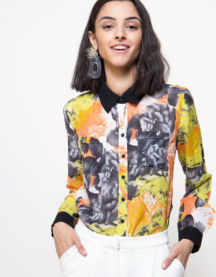 Bodytalk Mixed Flower Kemeja Wanita