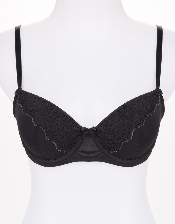 W LACE BLACK 34CUP BRA