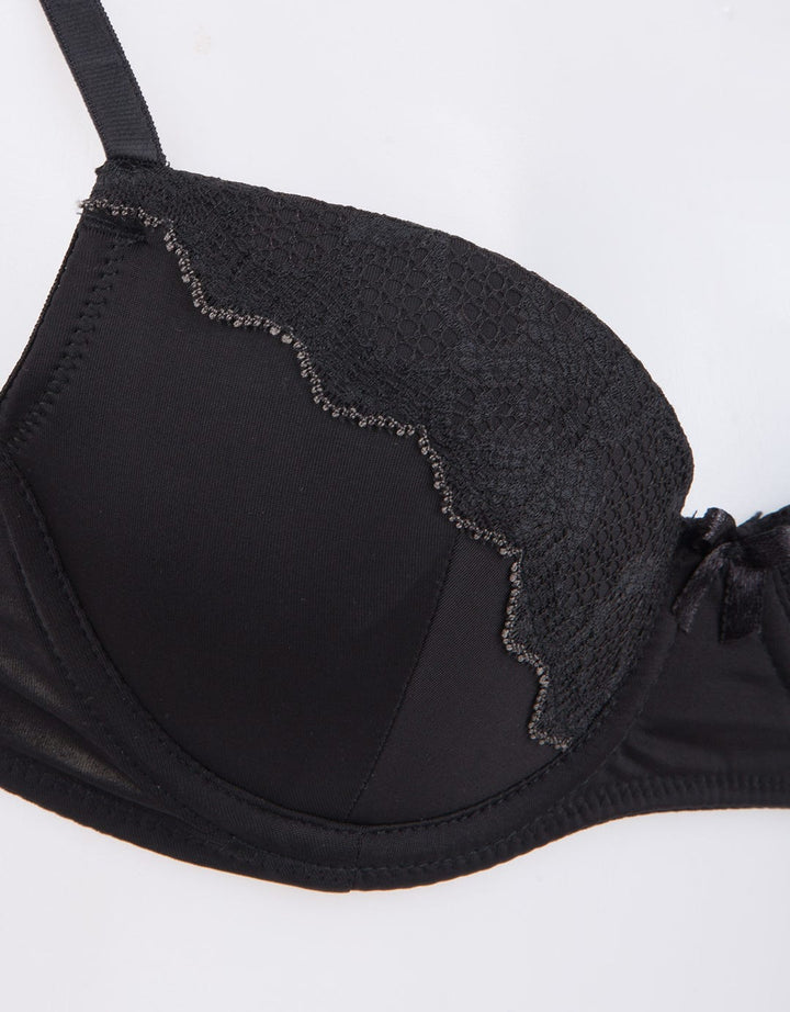 W LACE BLACK 34CUP BRA