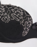 W LACE GREY BRA34 BL