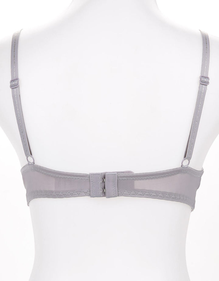 W LACE PGREY BRA34 P