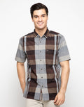Cardinal Casual Men Shirt Short Sleeve Gingham