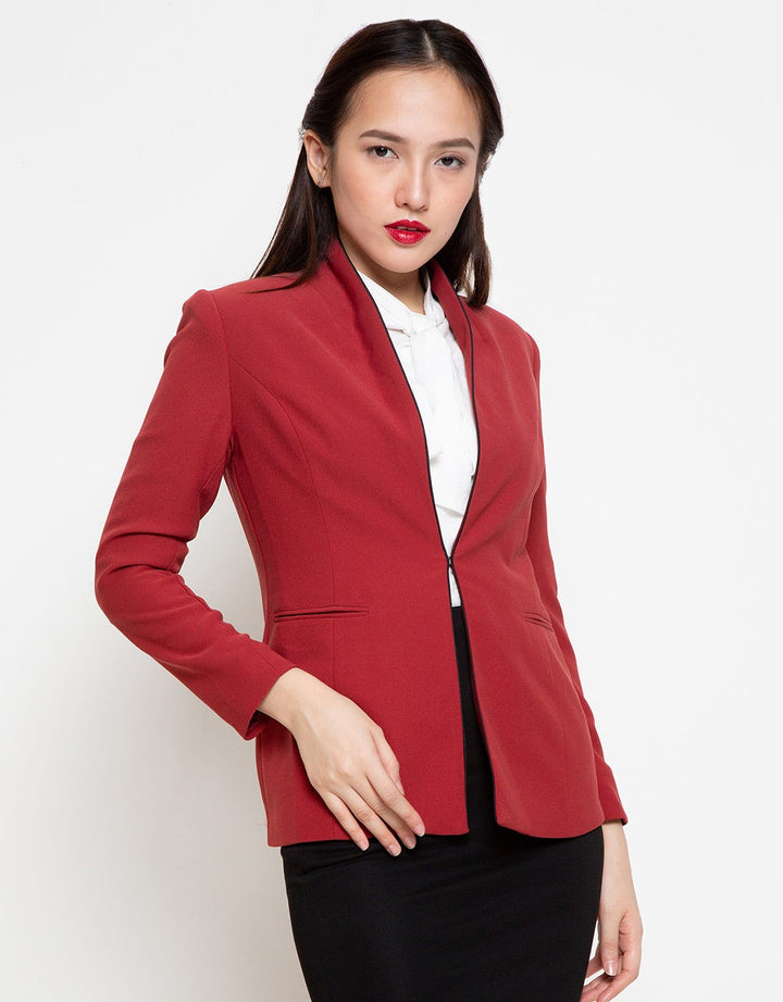 Cardinal Femme Blazer Klasik Polos Wanita