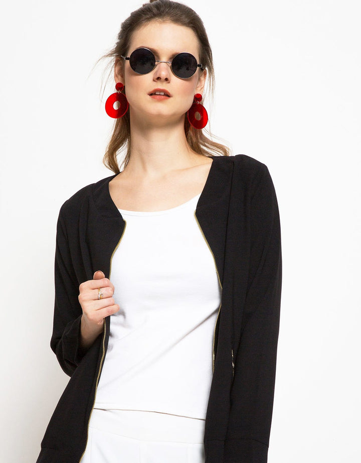 Cardinal Femme Women's Formal Dress Contrast Zipper Blazer