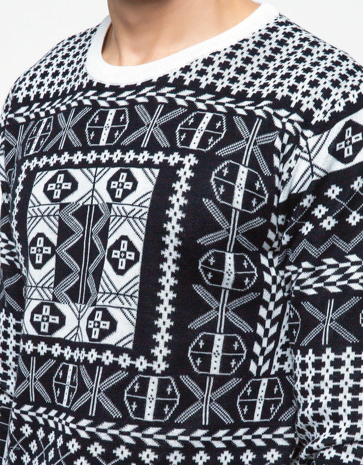Cardinal Formal Sweater Aksen Bordir Etnik