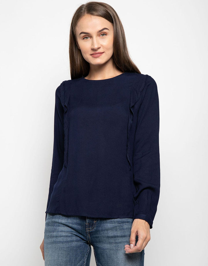 Cardinal Girl Blus Aksen Ruffles