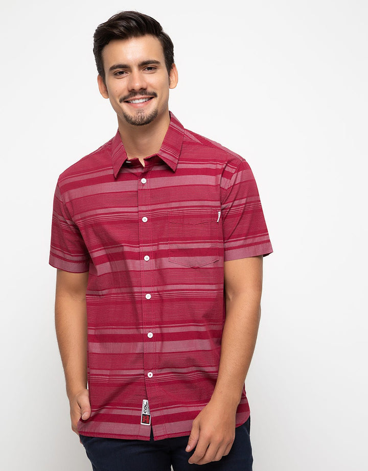 Cardinal Jeans Kemeja Lengan Pendek Print Stripes