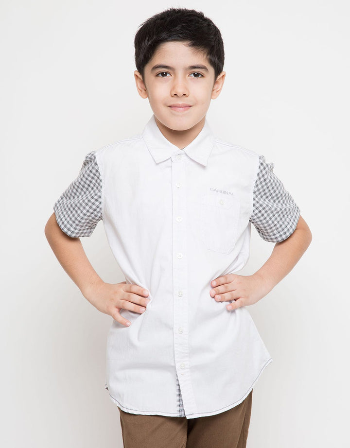 Cardinal Kids Boy Kemeja Plaid Sleeve