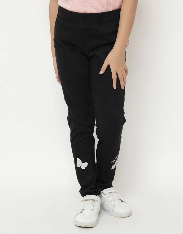 Cardinal Kids Girl Butterfly Patch Detail Long Pants