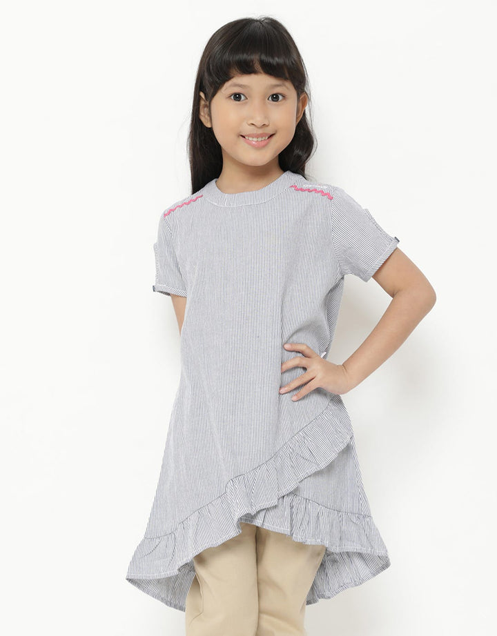 Cardinal Kids Girl Tunic Short Sleeve Print Stripes
