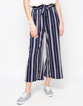 MKY Clothing Stripe Long Culotte Pants
