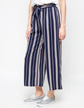 MKY Clothing Stripe Long Culotte Pants