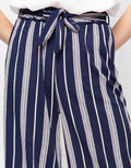 MKY Clothing Stripe Long Culotte Pants