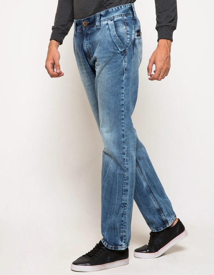 Lois Celana Panjang Jeans Aksen Washed Muda