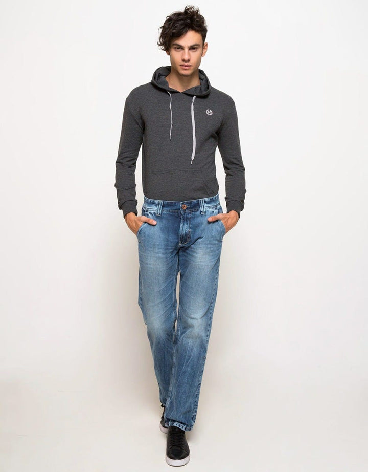 Lois Celana Panjang Jeans Aksen Washed Muda