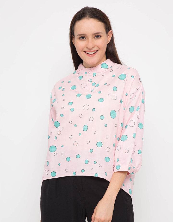 Chic Girl Kemeja Oversize Polkadot
