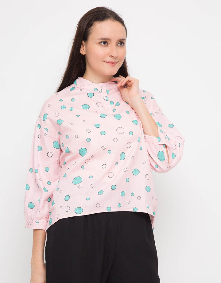 Chic Girl Kemeja Oversize Polkadot